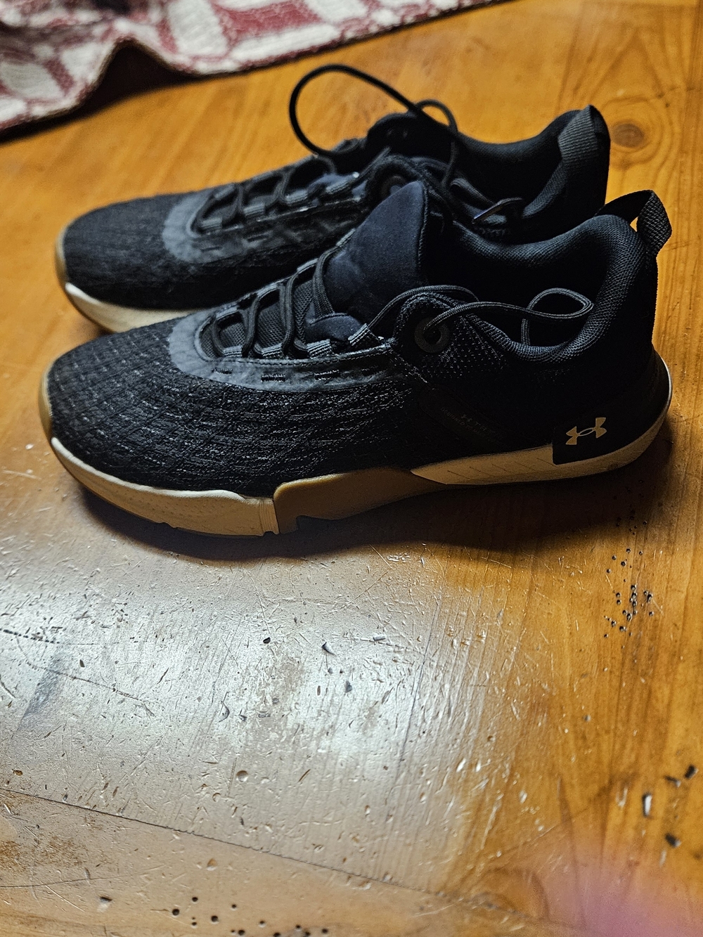 Under Armour Black Athletic Shoes with Tan Midsole